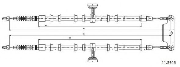 CABOR 11.5946 Трос, стояночная тормозная система для OPEL VECTRA C (Опель Вектра с) CABOR 11.5946 Трос, стояночная тормозная система для OPEL VECTRA C (Опель Вектра с)