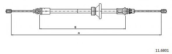CABOR 11.6801 Трос, стояночная тормозная система для RENAULT (Рено) CABOR 11.6801 Трос, стояночная тормозная система для RENAULT (Рено)