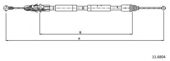 CABOR 11.6804 Трос, стояночная тормозная система для RENAULT (Рено) CABOR 11.6804 Трос, стояночная тормозная система для RENAULT (Рено)