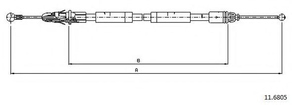 CABOR 11.6805 Трос, стояночная тормозная система для RENAULT (Рено) CABOR 11.6805 Трос, стояночная тормозная система для RENAULT (Рено)