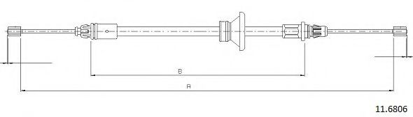 CABOR 11.6806 Трос, стояночная тормозная система для RENAULT (Рено) CABOR 11.6806 Трос, стояночная тормозная система для RENAULT (Рено)