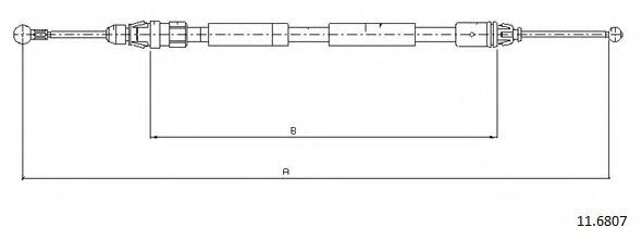 CABOR 11.6807 Трос, стояночная тормозная система для RENAULT (Рено) CABOR 11.6807 Трос, стояночная тормозная система для RENAULT (Рено)
