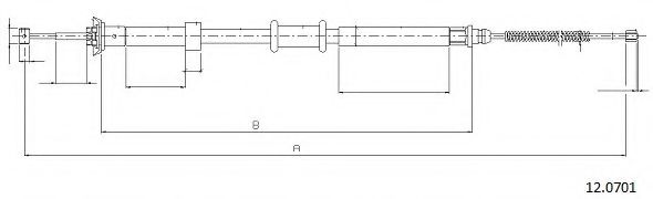 CABOR 12.0701 Трос, стояночная тормозная система для FIAT PANDA (Фиат Панда) CABOR 12.0701 Трос, стояночная тормозная система для FIAT PANDA (Фиат Панда)