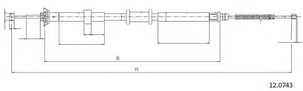 CABOR 12.0743 Трос, стояночная тормозная система для FIAT PANDA (Фиат Панда) CABOR 12.0743 Трос, стояночная тормозная система для FIAT PANDA (Фиат Панда)