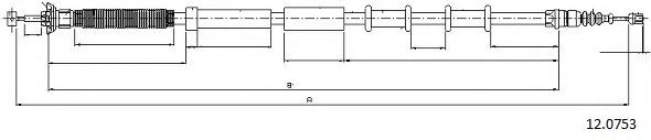 CABOR 12.0753 Трос, стояночная тормозная система для ABARTH PUNTO (Абартх Пунто) CABOR 12.0753 Трос, стояночная тормозная система для ABARTH PUNTO (Абартх Пунто)