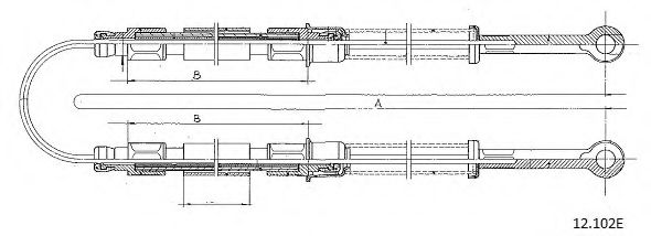 CABOR 12.102E Трос, стояночная тормозная система для SEAT INCA (Сеат Инcа) CABOR 12.102E Трос, стояночная тормозная система для SEAT INCA (Сеат Инcа)