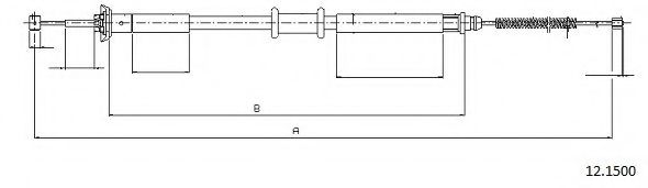 CABOR 12.1500 Трос, стояночная тормозная система для LANCIA YPSILON (Лансиа/лянча Ъпсилон) CABOR 12.1500 Трос, стояночная тормозная система для LANCIA YPSILON (Лансиа/лянча Ъпсилон)