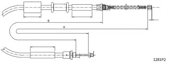 CABOR 1281P2 Трос, стояночная тормозная система для FIAT PUNTO (Фиат Пунто) CABOR 1281P2 Трос, стояночная тормозная система для FIAT PUNTO (Фиат Пунто)