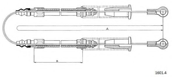 CABOR 1601.4 Трос, стояночная тормозная система для FIAT STRADA II (Фиат Страда 2) CABOR 1601.4 Трос, стояночная тормозная система для FIAT STRADA II (Фиат Страда 2)
