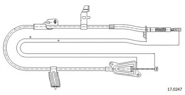 CABOR 17.0247 Трос, стояночная тормозная система для RENAULT LAGUNA III ER (Рено Лагуна 3 ер) CABOR 17.0247 Трос, стояночная тормозная система для RENAULT LAGUNA III ER (Рено Лагуна 3 ер)