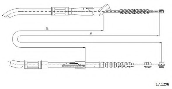 CABOR 17.1298 Трос, стояночная тормозная система для TOYOTA (Тойота/тоета) CABOR 17.1298 Трос, стояночная тормозная система для TOYOTA (Тойота/тоета)