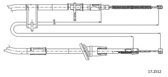 CABOR 17.2512 Трос, стояночная тормозная система для HYUNDAI EXCEL (Хендай Эxcэл) CABOR 17.2512 Трос, стояночная тормозная система для HYUNDAI EXCEL (Хендай Эxcэл)