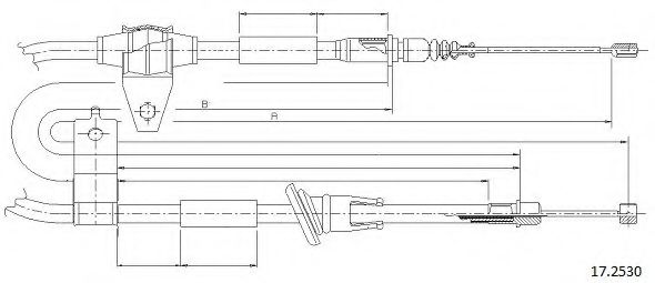 CABOR 17.2530 Трос, стояночная тормозная система для HYUNDAI NF V (Хендай Нф v) CABOR 17.2530 Трос, стояночная тормозная система для HYUNDAI NF V (Хендай Нф v)
