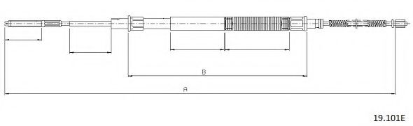 CABOR 19.101E Трос, стояночная тормозная система для SEAT INCA (Сеат Инcа) CABOR 19.101E Трос, стояночная тормозная система для SEAT INCA (Сеат Инcа)