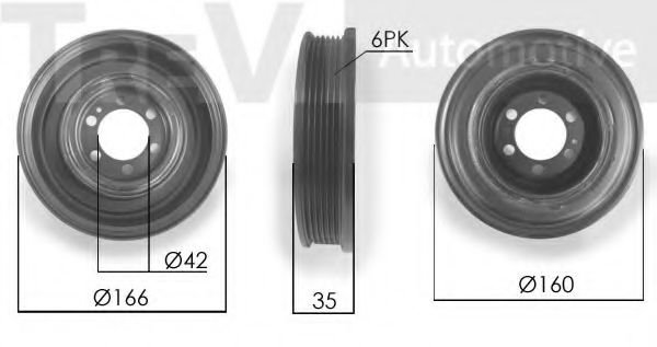 TREVI AUTOMOTIVE PC1254 Ременный шкив, коленчатый вал для OPEL VECTRA C GTS (Опель Вектра с джити) TREVI AUTOMOTIVE PC1254 Ременный шкив, коленчатый вал для OPEL VECTRA C GTS (Опель Вектра с джити)