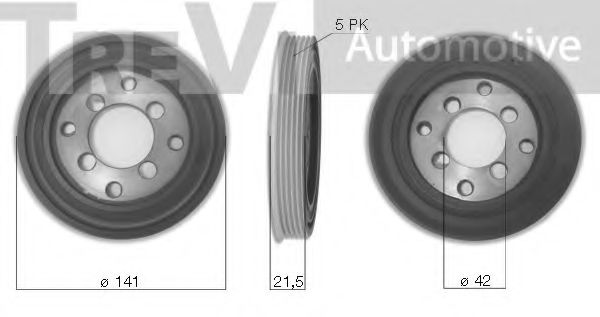 TREVI AUTOMOTIVE PC1057 Ременный шкив, коленчатый вал для FORD FIESTA (Форд Фиэста) TREVI AUTOMOTIVE PC1057 Ременный шкив, коленчатый вал для FORD FIESTA (Форд Фиэста)