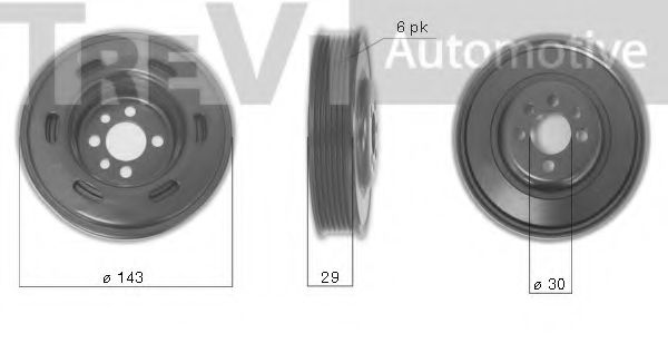 TREVI AUTOMOTIVE PC1077 Ременный шкив, коленчатый вал для AUDI TT (Ауди Тт) TREVI AUTOMOTIVE PC1077 Ременный шкив, коленчатый вал для AUDI TT (Ауди Тт)