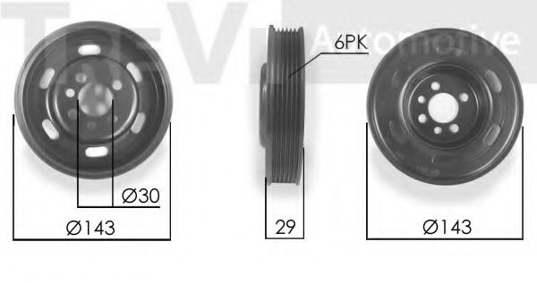 TREVI AUTOMOTIVE PC1180 Ременный шкив, коленчатый вал для SEAT ALTEA (Сеат Алтэа) TREVI AUTOMOTIVE PC1180 Ременный шкив, коленчатый вал для SEAT ALTEA (Сеат Алтэа)