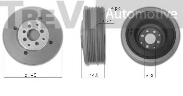 TREVI AUTOMOTIVE PC1028 Ременный шкив, коленчатый вал для AUDI A4 (Ауди А4) TREVI AUTOMOTIVE PC1028 Ременный шкив, коленчатый вал для AUDI A4 (Ауди А4)