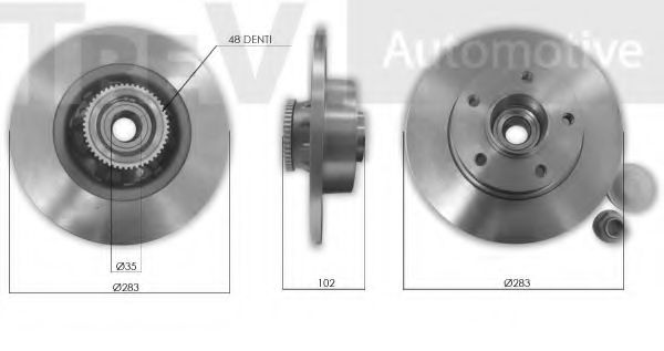 TREVI AUTOMOTIVE WB2292 Комплект подшипника ступицы колеса для RENAULT (Рено) TREVI AUTOMOTIVE WB2292 Комплект подшипника ступицы колеса для RENAULT (Рено)
