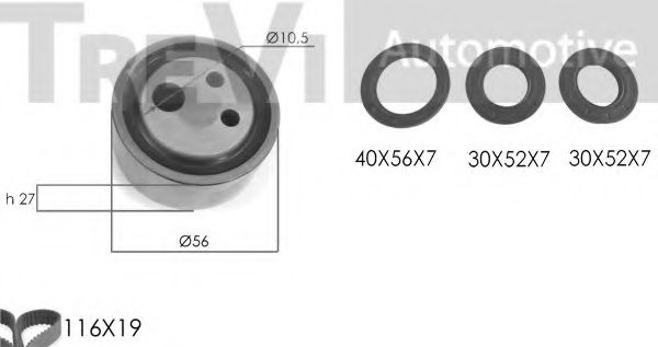 TREVI AUTOMOTIVE KD1028S Комплект ремня ГРМ для FIAT STRADA (Фиат Страда) TREVI AUTOMOTIVE KD1028S Комплект ремня ГРМ для FIAT STRADA (Фиат Страда)