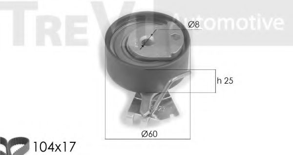 TREVI AUTOMOTIVE KD1257 Комплект ремня ГРМ для PEUGEOT 207 (Пежо 207) TREVI AUTOMOTIVE KD1257 Комплект ремня ГРМ для PEUGEOT 207 (Пежо 207)