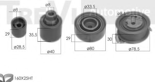 TREVI AUTOMOTIVE KD1471 Комплект ремня ГРМ для VOLKSWAGEN JETTA I (Фольксваген Жэтта и) TREVI AUTOMOTIVE KD1471 Комплект ремня ГРМ для VOLKSWAGEN JETTA I (Фольксваген Жэтта и)