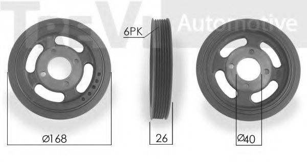 TREVI AUTOMOTIVE PC1167 Ременный шкив, коленчатый вал для CHEVROLET CAPTIVA (Шевроле Каптива) TREVI AUTOMOTIVE PC1167 Ременный шкив, коленчатый вал для CHEVROLET CAPTIVA (Шевроле Каптива)