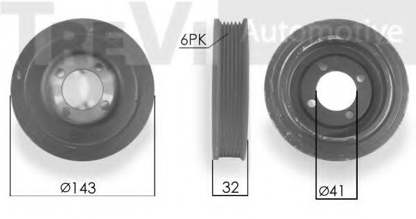 TREVI AUTOMOTIVE PC1050 Ременный шкив, коленчатый вал для OPEL ASTRA F (Опель Астра ф) TREVI AUTOMOTIVE PC1050 Ременный шкив, коленчатый вал для OPEL ASTRA F (Опель Астра ф)