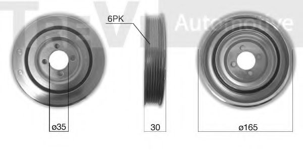 TREVI AUTOMOTIVE PC1014 Ременный шкив, коленчатый вал для FORD KA (Форд Ка) TREVI AUTOMOTIVE PC1014 Ременный шкив, коленчатый вал для FORD KA (Форд Ка)