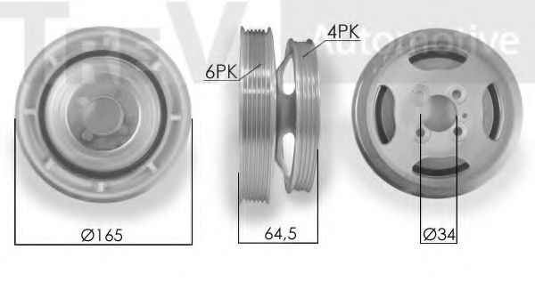 TREVI AUTOMOTIVE PC1040 Ременный шкив, коленчатый вал для FIAT (Фиат) TREVI AUTOMOTIVE PC1040 Ременный шкив, коленчатый вал для FIAT (Фиат)