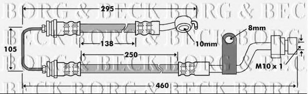 BORG & BECK BBH7466 Тормозной шланг для KIA SPECTRA (Киа Спэcтра) BORG & BECK BBH7466 Тормозной шланг для KIA SPECTRA (Киа Спэcтра)
