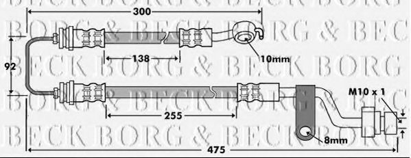 BORG & BECK BBH7467 Тормозной шланг для KIA SPECTRA (Киа Спэcтра) BORG & BECK BBH7467 Тормозной шланг для KIA SPECTRA (Киа Спэcтра)