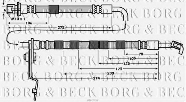 BORG & BECK BBH7636 Тормозной шланг для MAZDA (Мазда) BORG & BECK BBH7636 Тормозной шланг для MAZDA (Мазда)