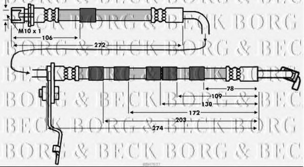 BORG & BECK BBH7637 Тормозной шланг для MAZDA (Мазда) BORG & BECK BBH7637 Тормозной шланг для MAZDA (Мазда)