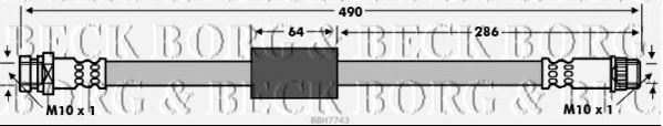 BORG & BECK BBH7743 Тормозной шланг для NISSAN (Ниссан) BORG & BECK BBH7743 Тормозной шланг для NISSAN (Ниссан)
