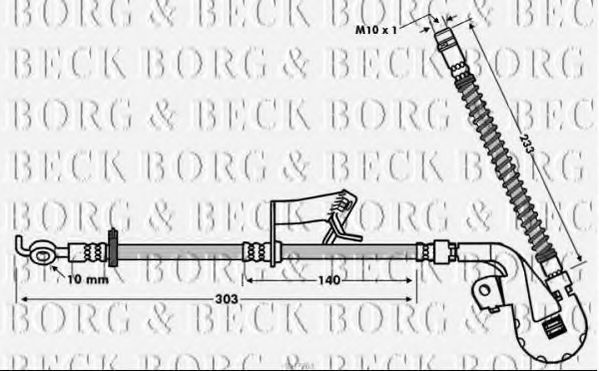 BORG & BECK BBH7763 Тормозной шланг для PEUGEOT 407 (Пежо 407) BORG & BECK BBH7763 Тормозной шланг для PEUGEOT 407 (Пежо 407)