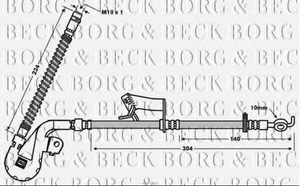 BORG & BECK BBH7764 Тормозной шланг для PEUGEOT 407 (Пежо 407) BORG & BECK BBH7764 Тормозной шланг для PEUGEOT 407 (Пежо 407)
