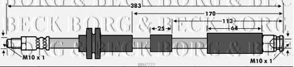 BORG & BECK BBH7777 Тормозной шланг для FIAT 500 (Фиат 500) BORG & BECK BBH7777 Тормозной шланг для FIAT 500 (Фиат 500)
