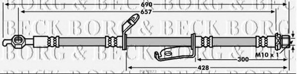 BORG & BECK BBH7873 Тормозной шланг для TOYOTA (Тойота/тоета) BORG & BECK BBH7873 Тормозной шланг для TOYOTA (Тойота/тоета)