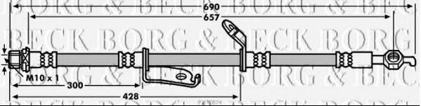 BORG & BECK BBH7874 Тормозной шланг для TOYOTA (Тойота/тоета) BORG & BECK BBH7874 Тормозной шланг для TOYOTA (Тойота/тоета)