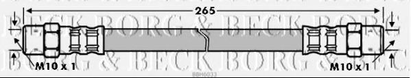 BORG & BECK BBH6033 Тормозной шланг для AUDI 80 (Ауди 80) BORG & BECK BBH6033 Тормозной шланг для AUDI 80 (Ауди 80)