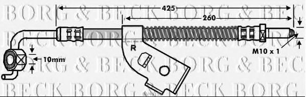 BORG & BECK BBH6150 Тормозной шланг для FORD (Форд) BORG & BECK BBH6150 Тормозной шланг для FORD (Форд)