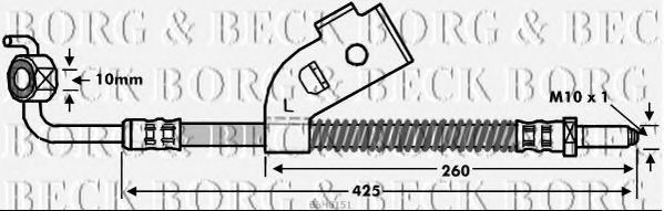 BORG & BECK BBH6151 Тормозной шланг для FORD (Форд) BORG & BECK BBH6151 Тормозной шланг для FORD (Форд)