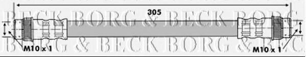 BORG & BECK BBH6687 Тормозной шланг для RENAULT LOGAN I (Рено Логан 1)