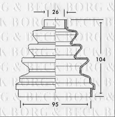 BORG & BECK BCB2215 Пыльник, приводной вал для CITROËN XM (CитроËн Хм) BORG & BECK BCB2215 Пыльник, приводной вал для CITROËN XM (CитроËн Хм)