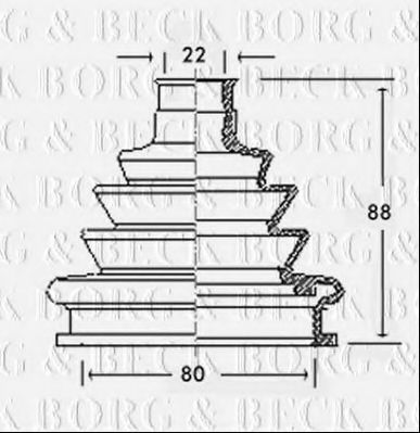 BORG & BECK BCB2219 Пыльник, приводной вал для AUDI 90 (Ауди 90) BORG & BECK BCB2219 Пыльник, приводной вал для AUDI 90 (Ауди 90)