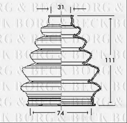 BORG & BECK BCB2327 Пыльник, приводной вал для PEUGEOT (Пежо) BORG & BECK BCB2327 Пыльник, приводной вал для PEUGEOT (Пежо)