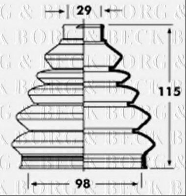 BORG & BECK BCB2354 Пыльник, приводной вал для AUDI TT (Ауди Тт) BORG & BECK BCB2354 Пыльник, приводной вал для AUDI TT (Ауди Тт)