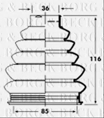 BORG & BECK BCB2360 Пыльник, приводной вал для PEUGEOT 407 (Пежо 407) BORG & BECK BCB2360 Пыльник, приводной вал для PEUGEOT 407 (Пежо 407)